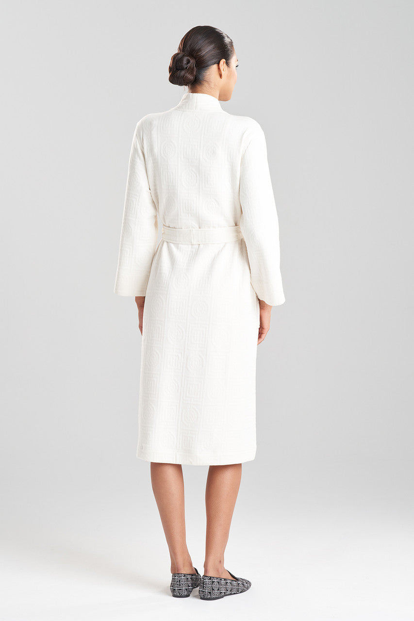 Buy Quilted Infinity Jacquard Robe in Cream Online Cream