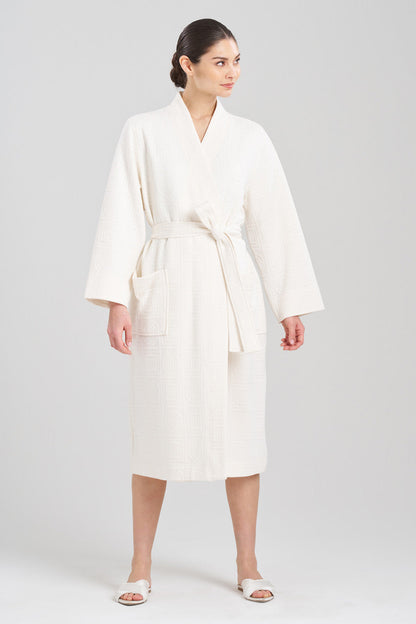 Buy Quilted Infinity Jacquard Robe in Cream Online Cream