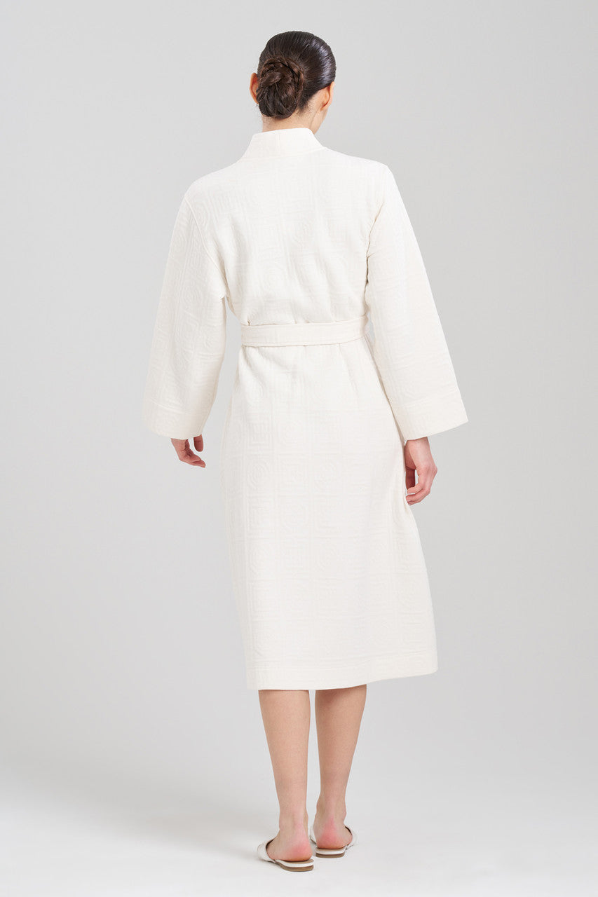 Buy Quilted Infinity Jacquard Robe in Cream Online Cream