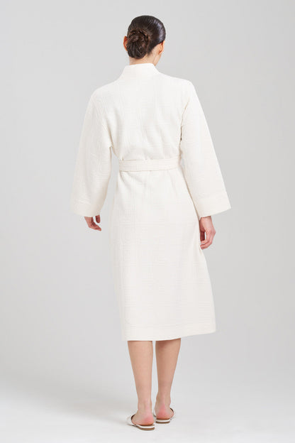 Buy Quilted Infinity Jacquard Robe in Cream Online Cream