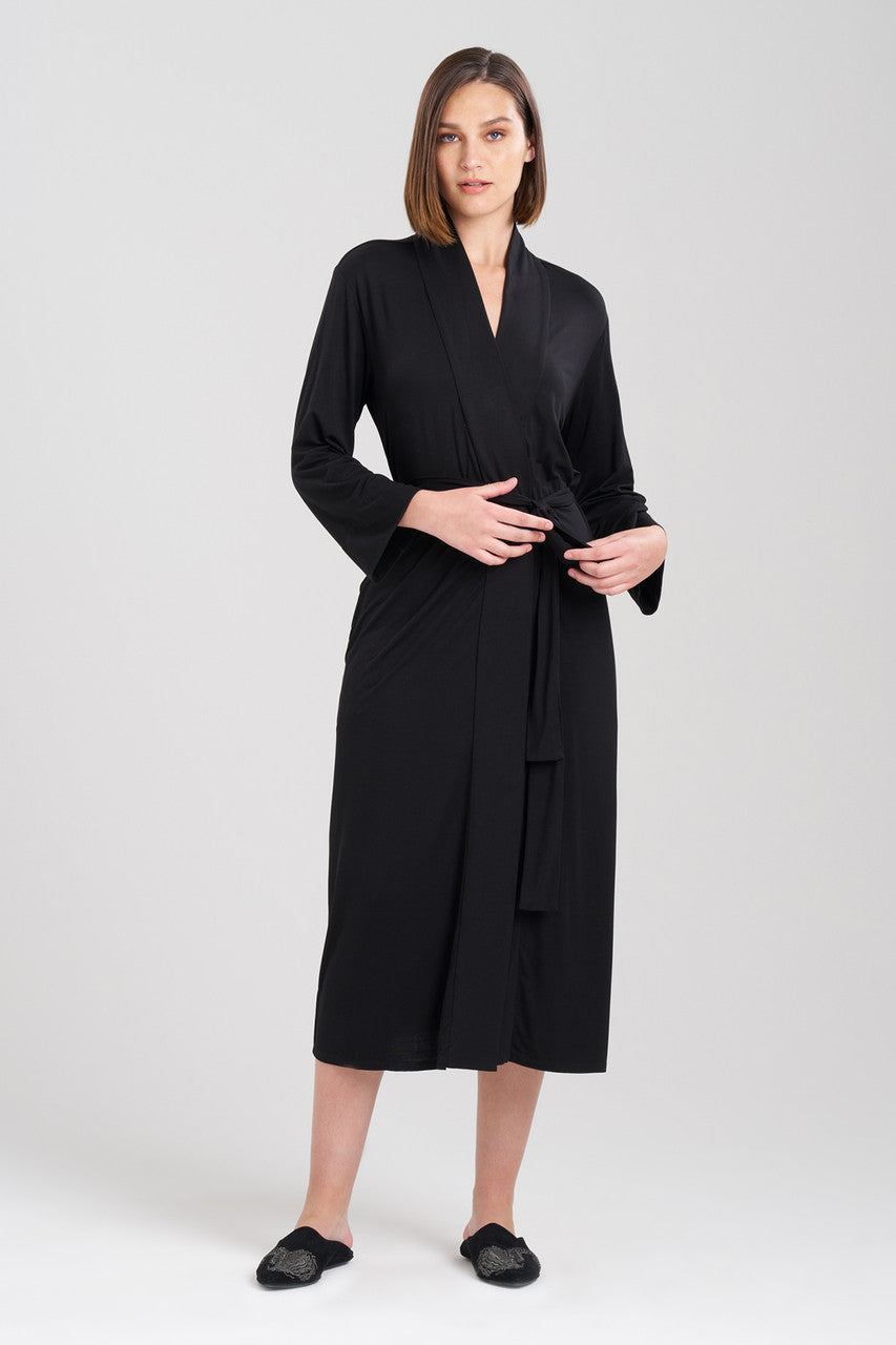 Buy Feathers Essentials Lenzing™ Ecovero™ Viscose Robe in Black Online Black