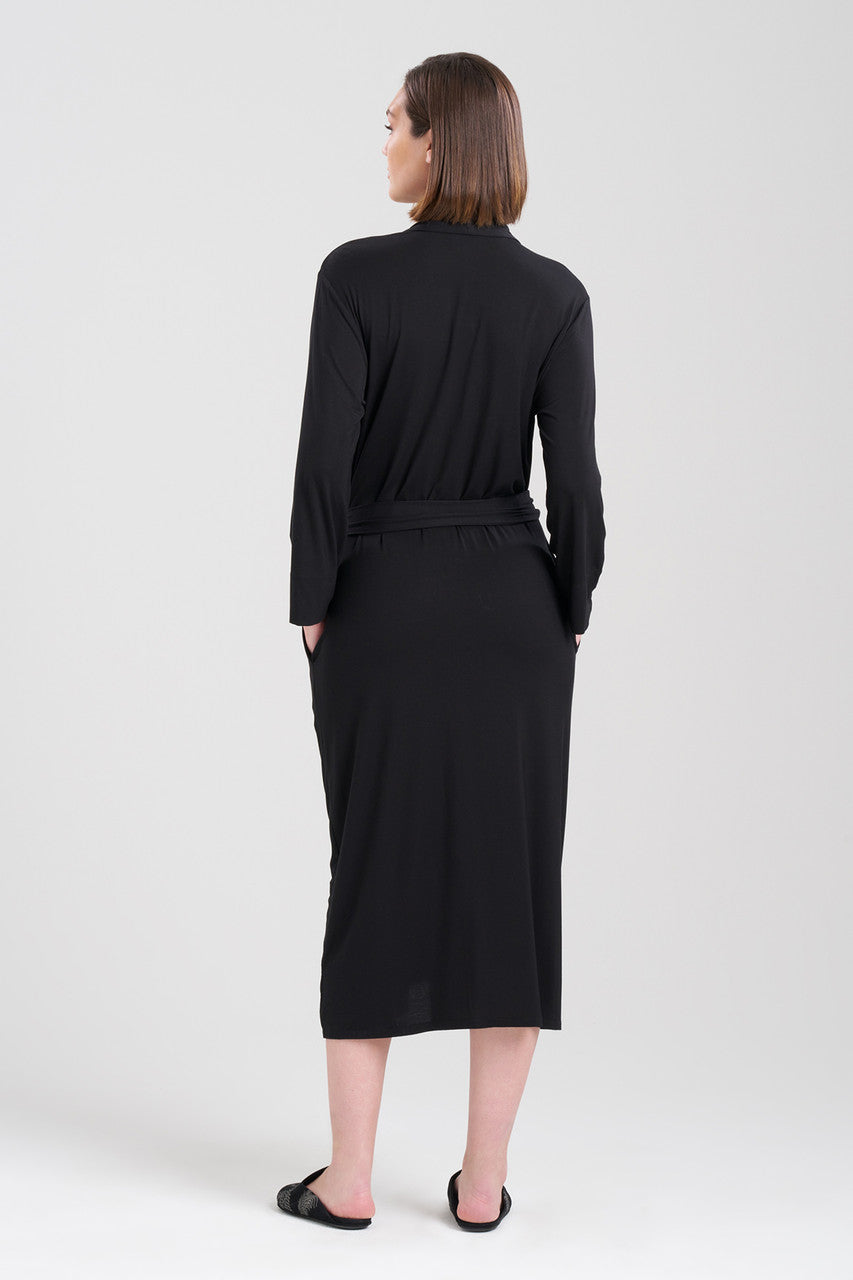 Buy Feathers Essentials Lenzing™ Ecovero™ Viscose Robe in Black Online Black