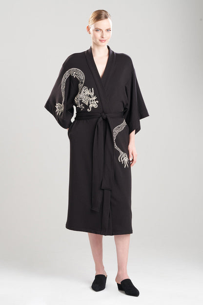 Buy Cocoon Embroidered Robe in Black Online Black