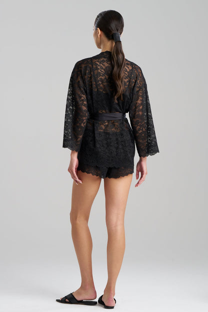 Peony Allover Lace Wrap Black