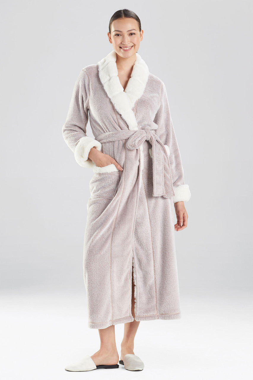 Buy Plush Faux Fur Robe in Latte Online Latte