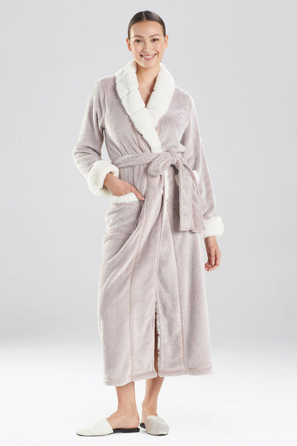 Buy Plush Faux Fur Robe in Latte Online Latte