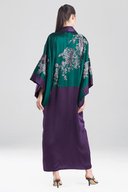 Buy Chinoiserie Embroidery Silk Robe in Juniper Online Juniper