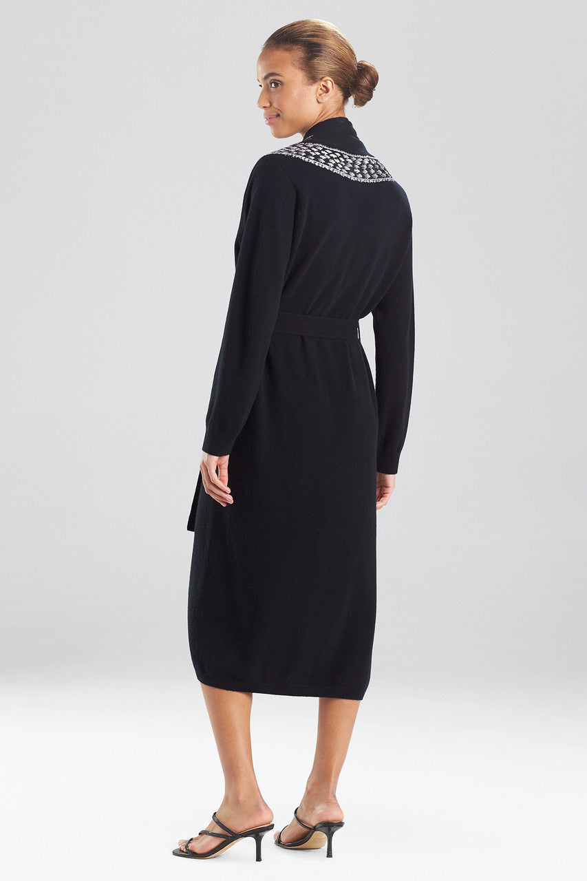 Buy Cashmere Embroidered Dragon Robe in Black Online Black