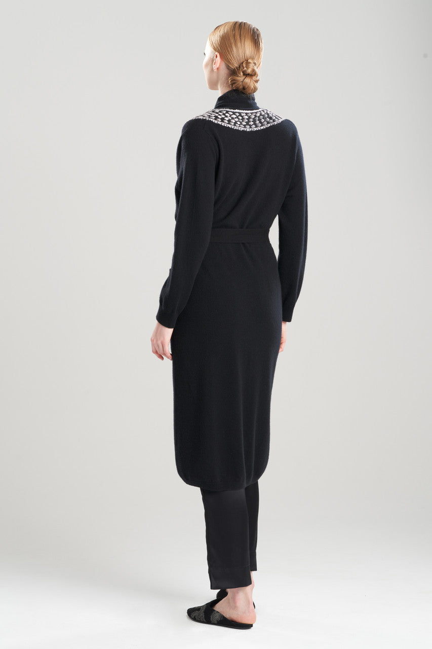 Buy Cashmere Embroidered Dragon Robe in Black Online Black