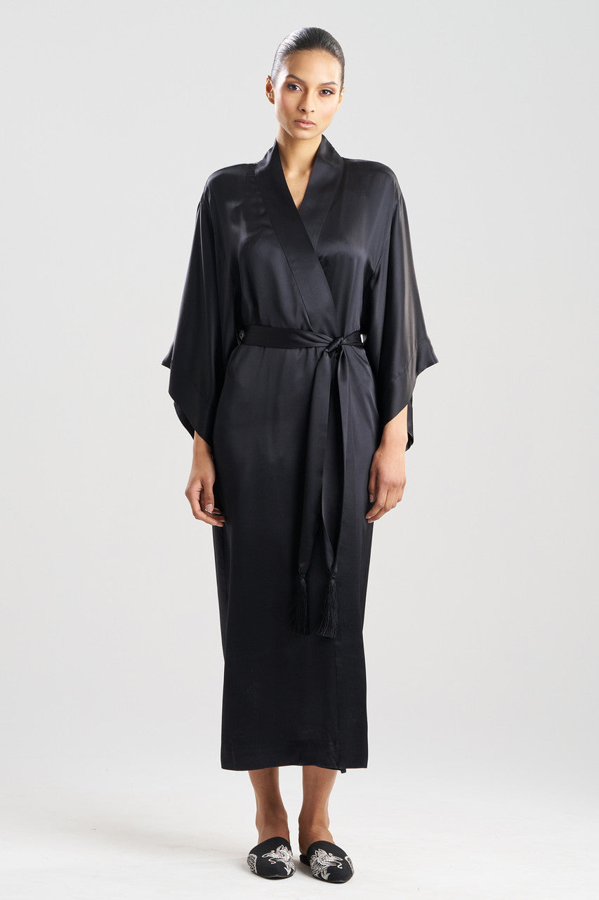 Buy Key Essentials Silk Robe in Black Online Black