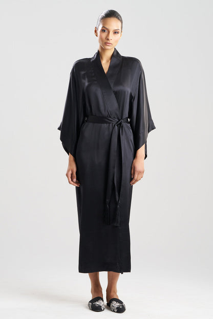 Buy Key Essentials Silk Robe in Black Online Black