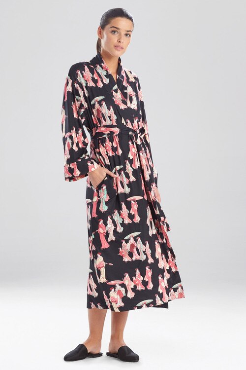 Buy Geisha Cozy Knit Robe in Black Multi Online Black Multi