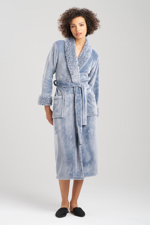 Buy Plush Lynx Robe in Blue Granite Online Blue Granite