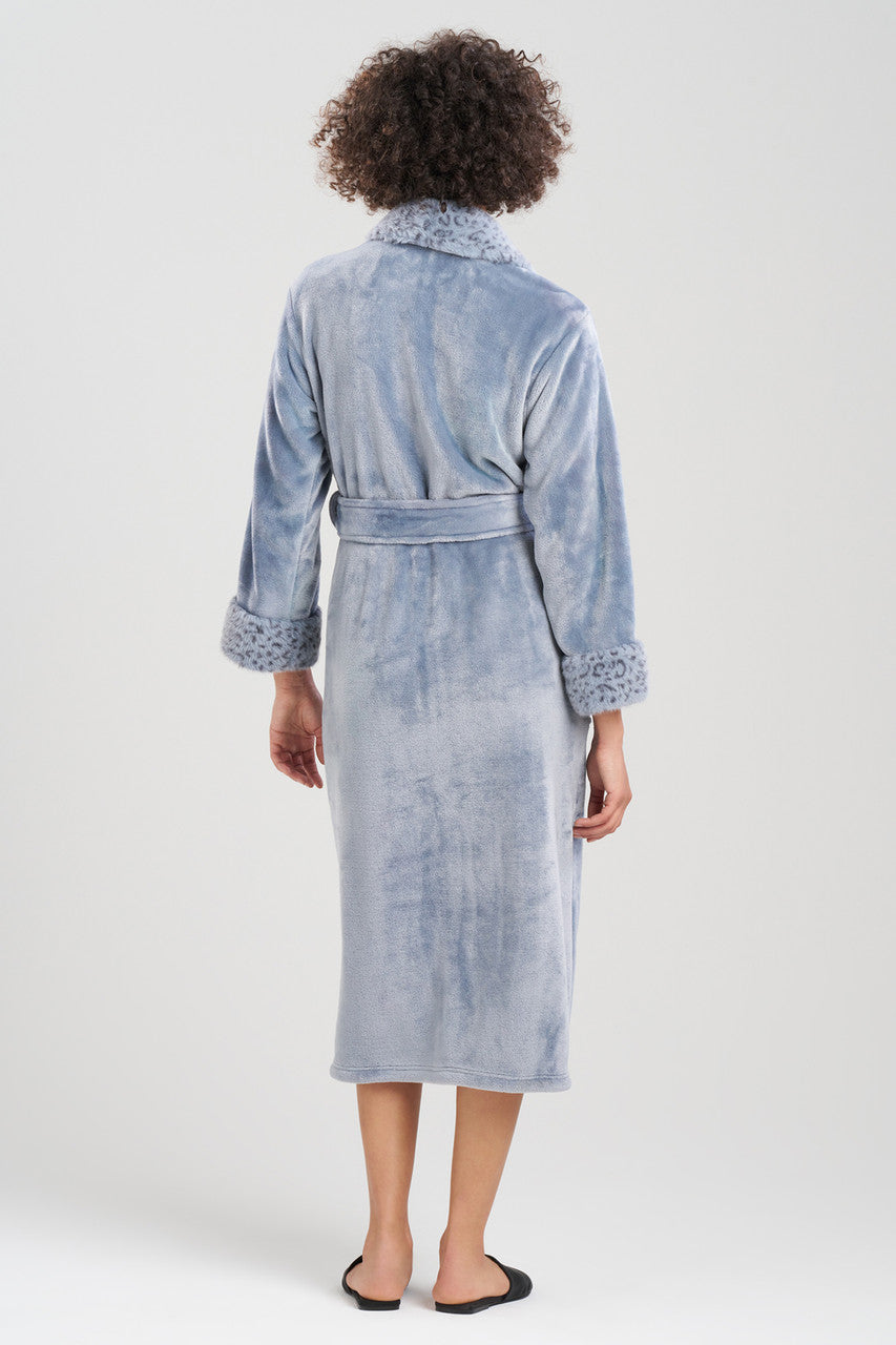 Buy Plush Lynx Robe in Blue Granite Online Blue Granite