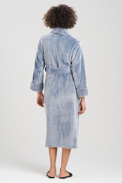 Buy Plush Lynx Robe in Blue Granite Online Blue Granite