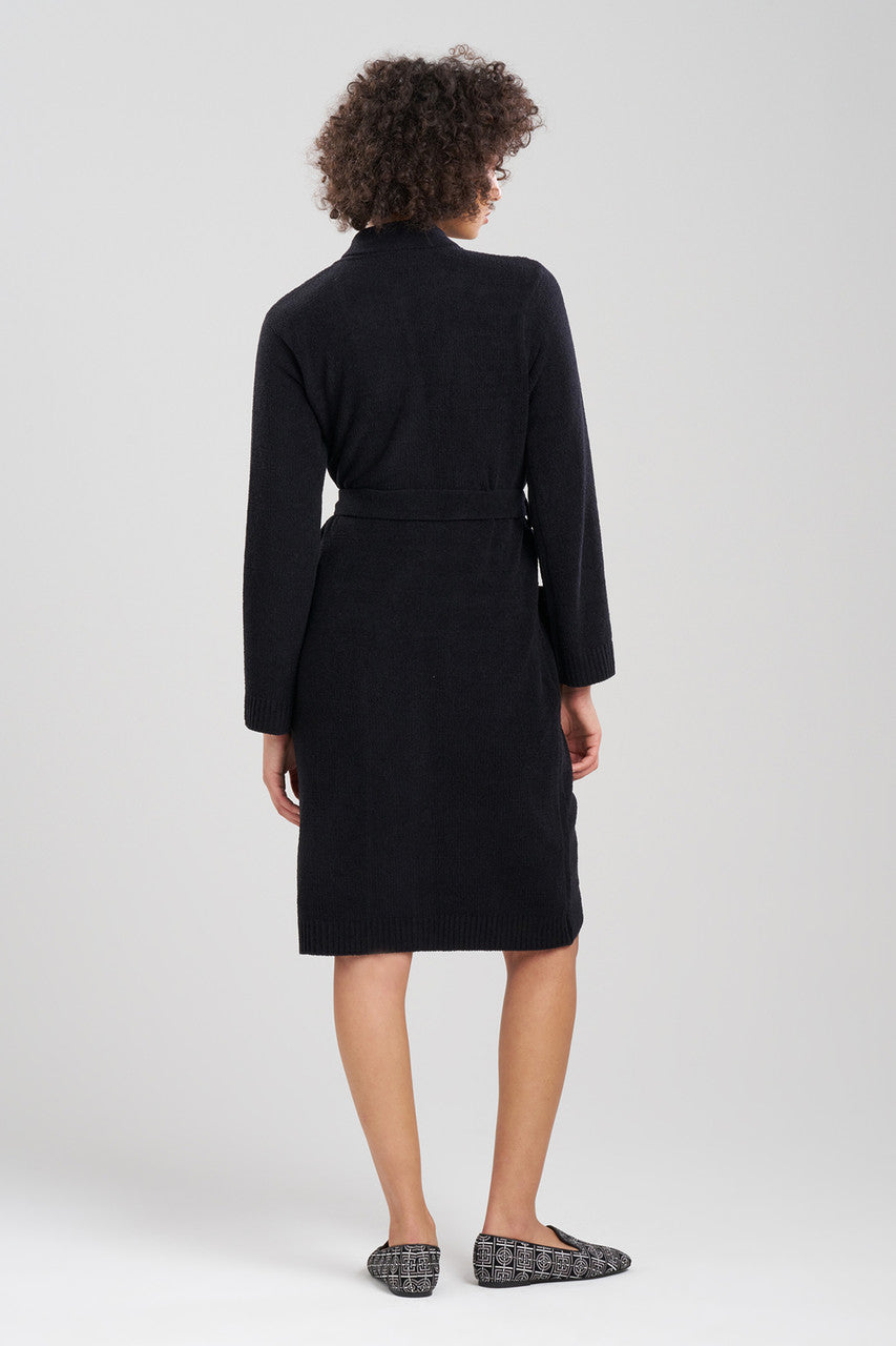 Buy Aura Solid Chenille Robe in Black Online Black