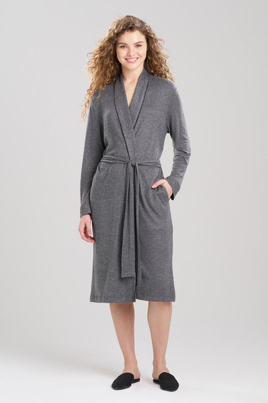 Buy Oasis Piped Collar Robe in Charcoal Online Charcoal