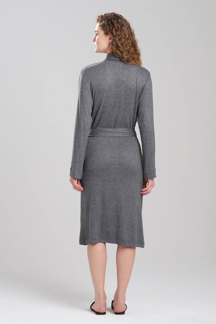 Buy Oasis Piped Collar Robe in Charcoal Online Charcoal