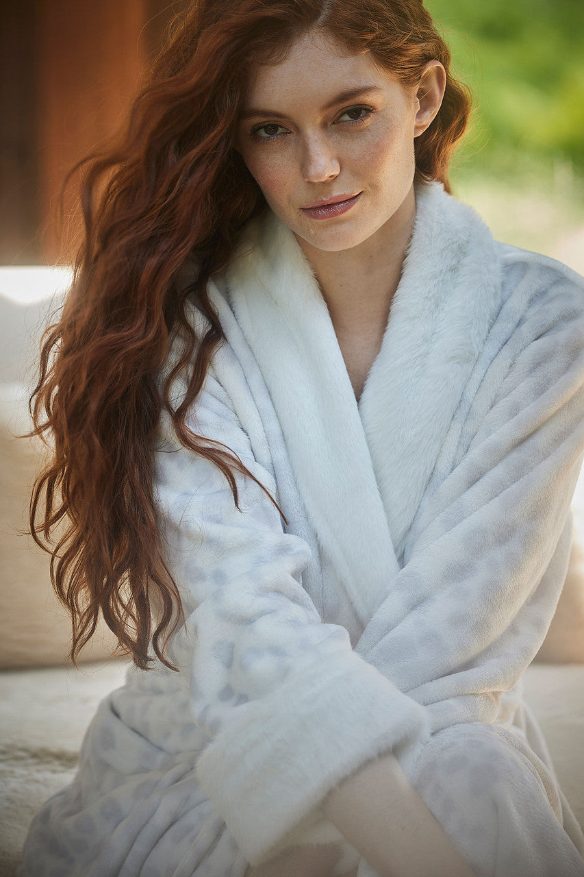 Buy Cashmere Animal Robe in Silver Online Silver
