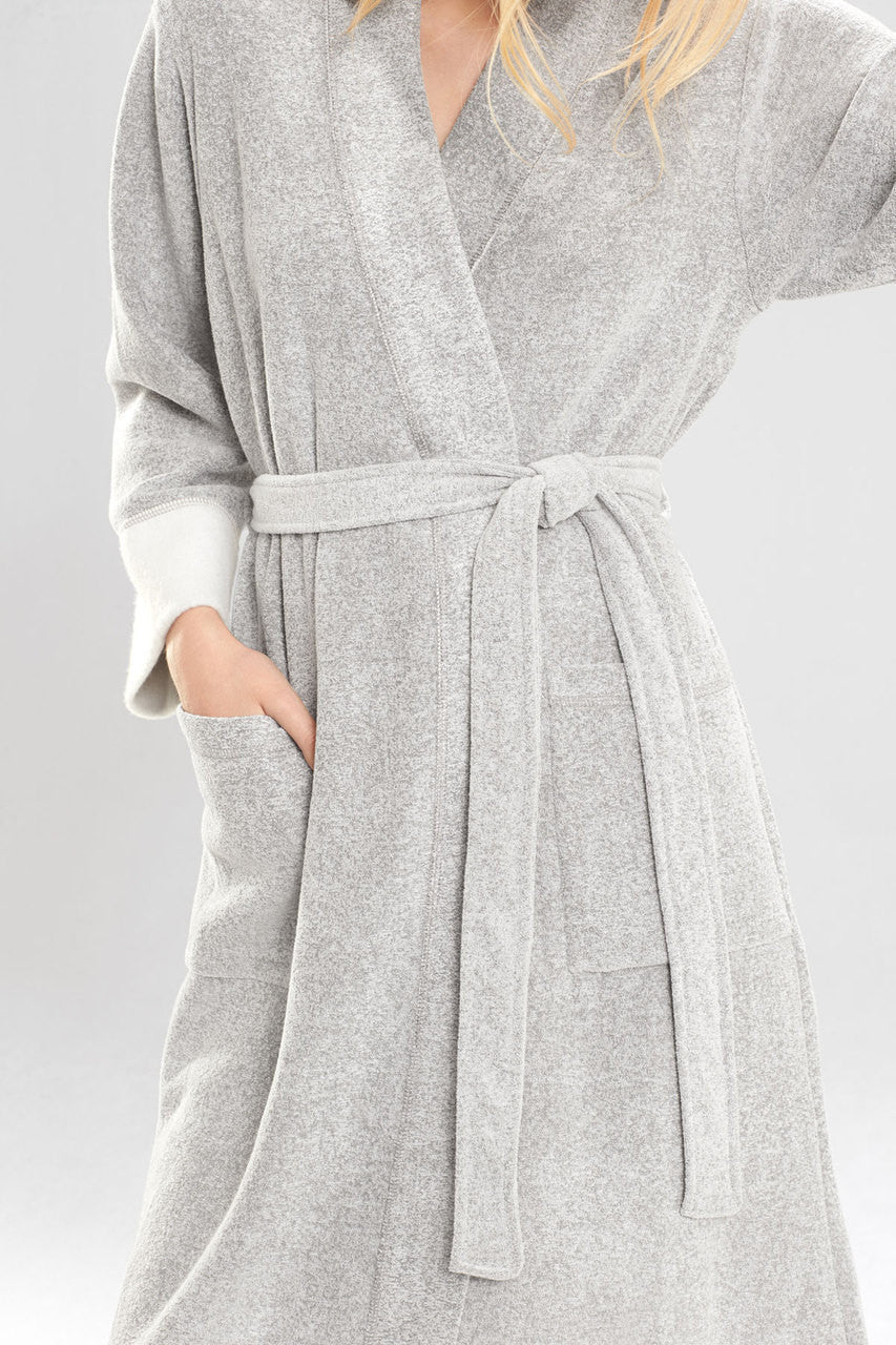 Buy Nirvana Brushed Terry Robe in Heather Gray Online Heather Gray