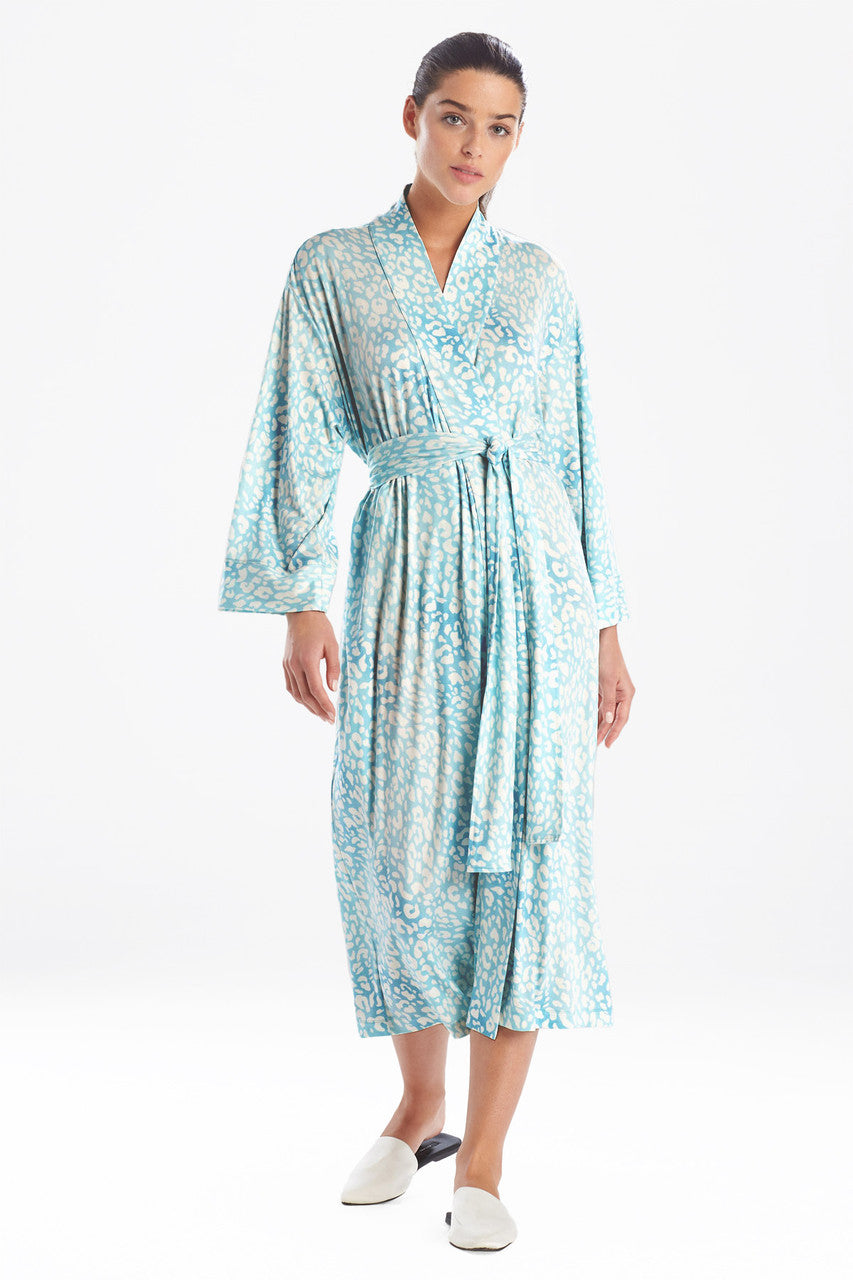 Buy Misty Leopard Cozy Knit Robe in Aqua Mist Online Aqua Mist
