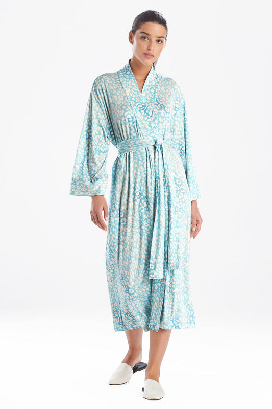 Buy Misty Leopard Cozy Knit Robe in Aqua Mist Online Aqua Mist