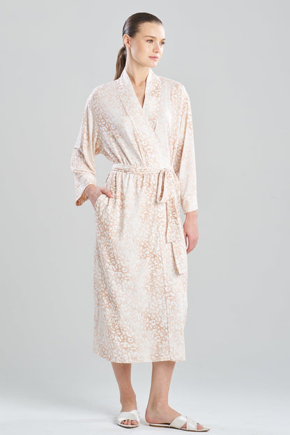 Misty Leopard Cozy Knit Robe Pink Mist