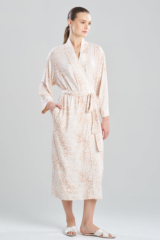 Misty Leopard Cozy Knit Robe Pink Mist