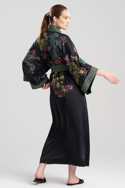 Couture Nara Silk Robe Black Multi