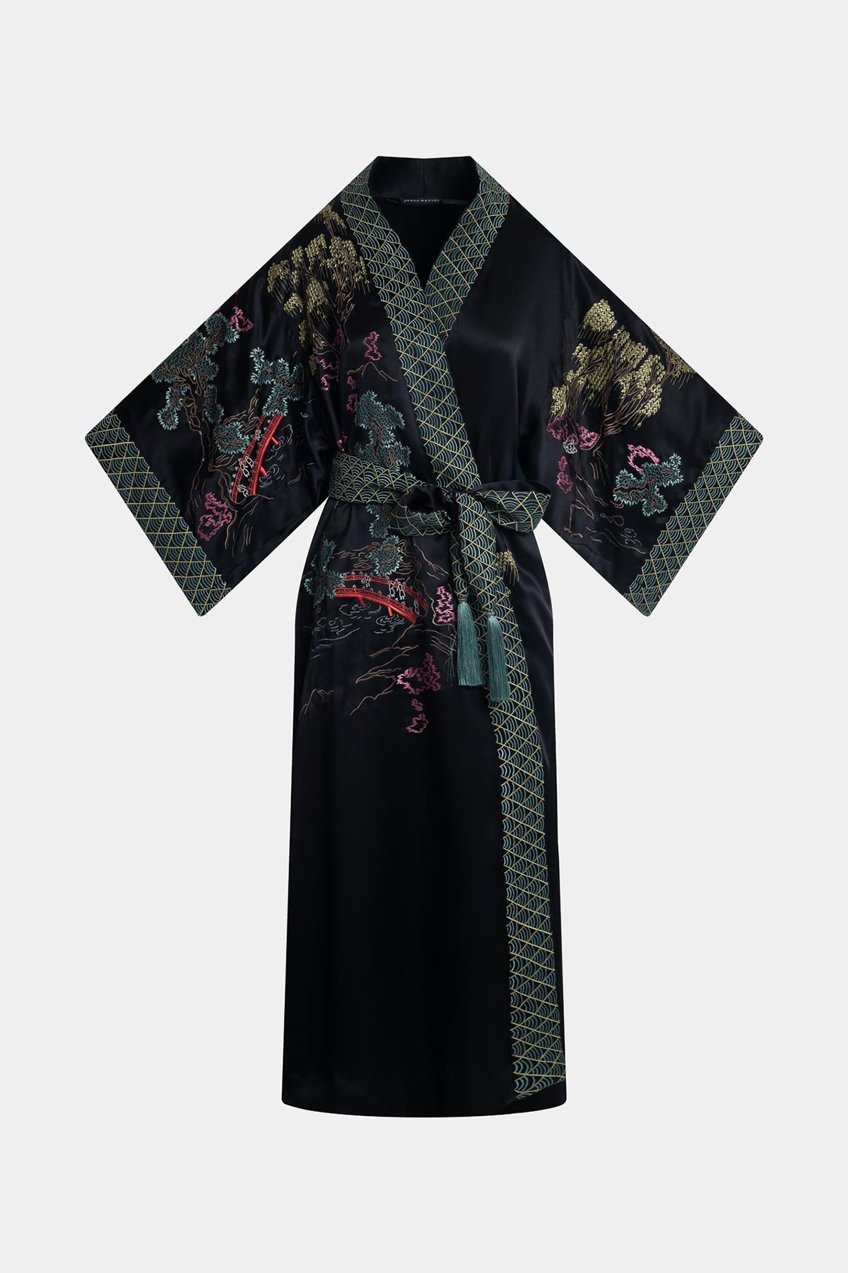 Couture Nara Silk Robe Black Multi