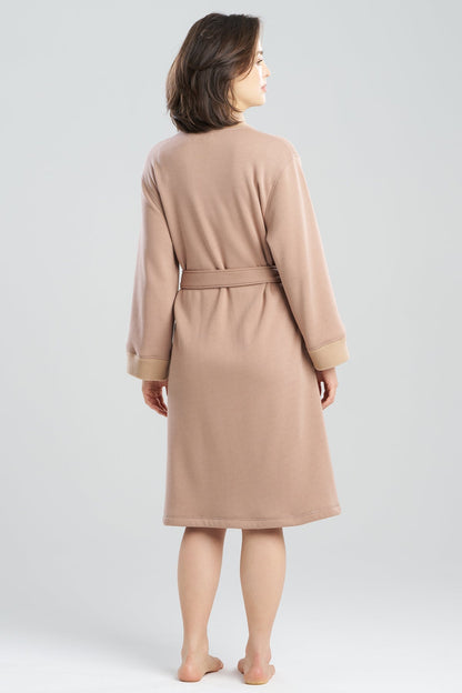 Nova Cozy Brushed Knit Dream Robe Latte