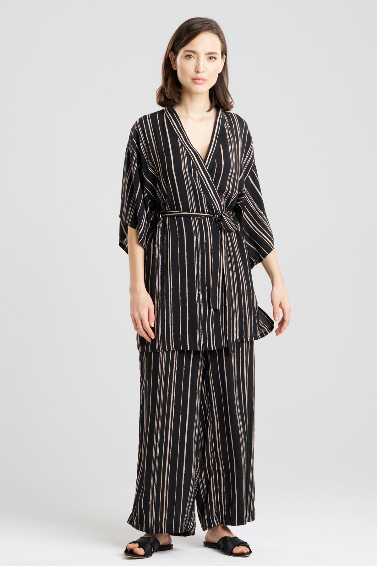 Tate Silk Modal Wrap Black
