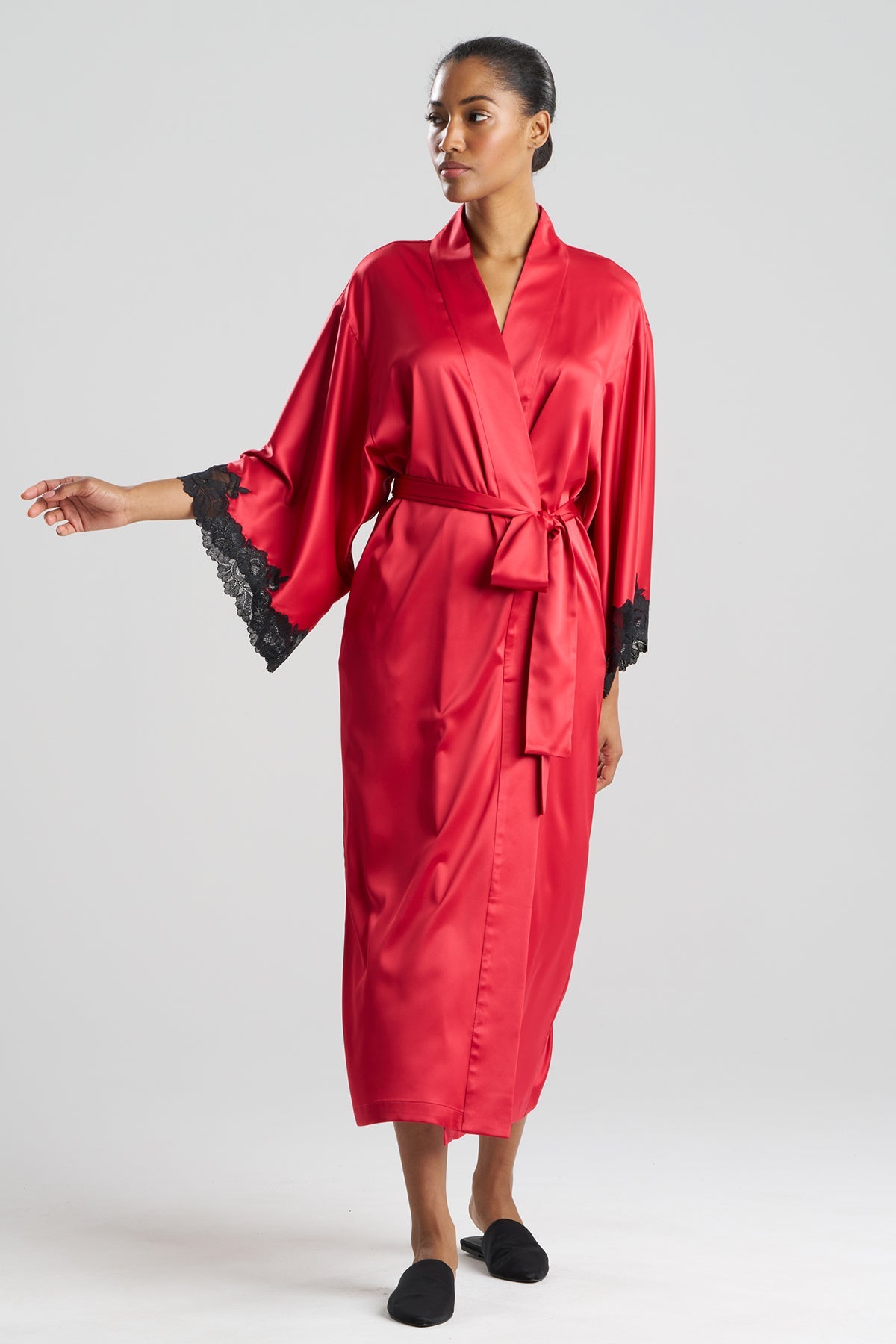 Peony Glamour Robe Brocade Red