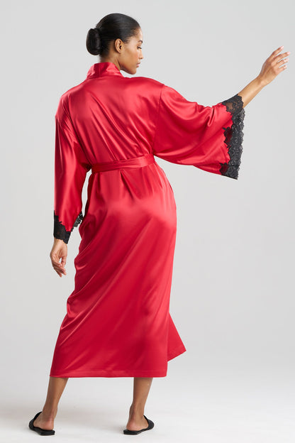 Peony Glamour Robe Brocade Red