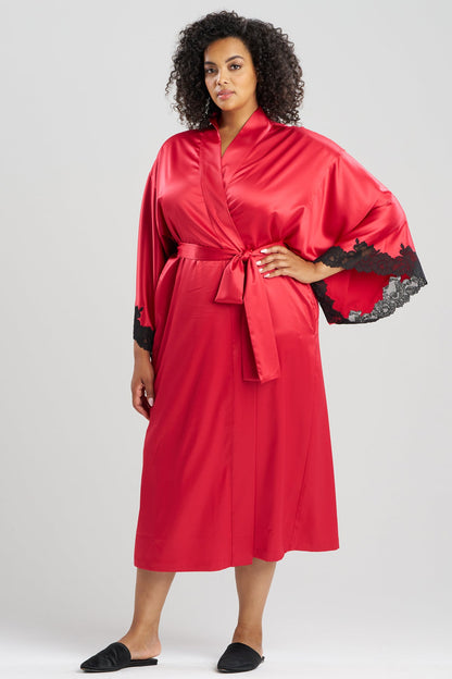 Peony Glamour Robe Brocade Red