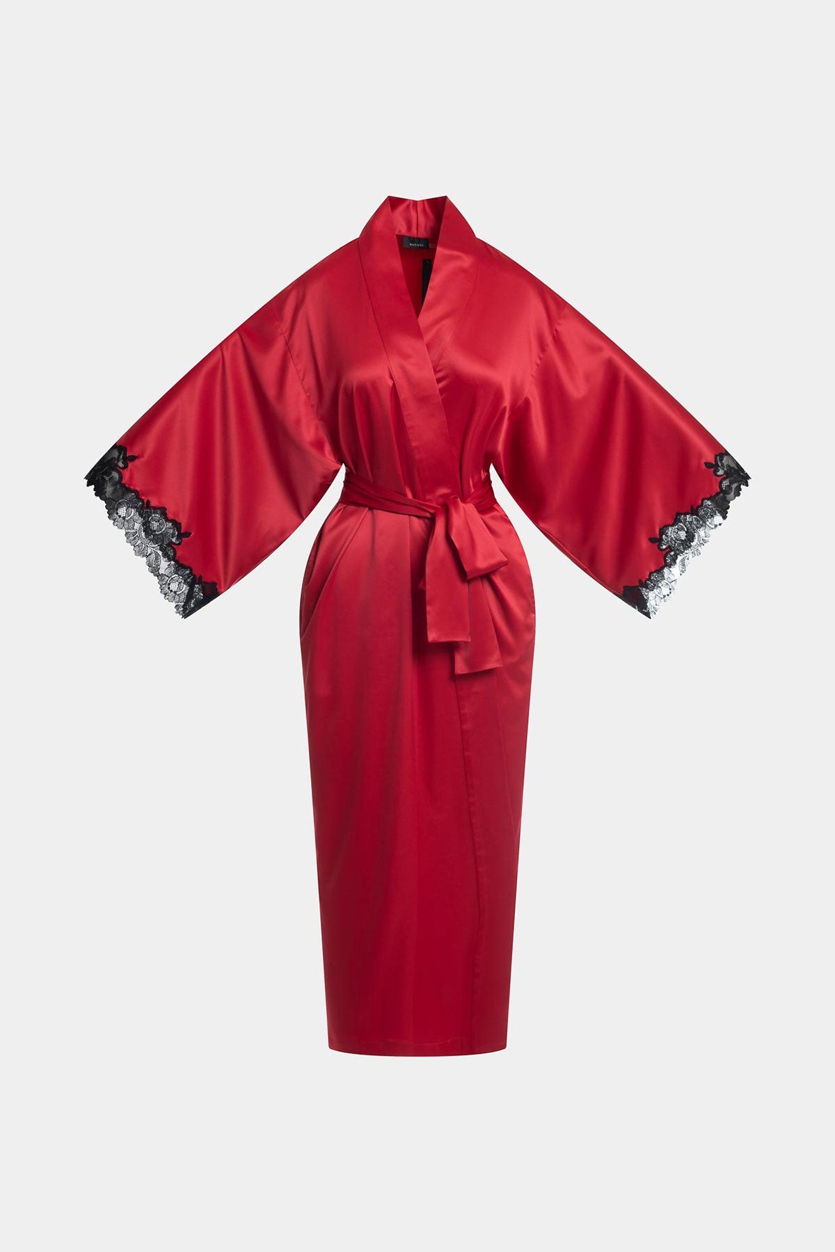 Peony Glamour Robe Brocade Red