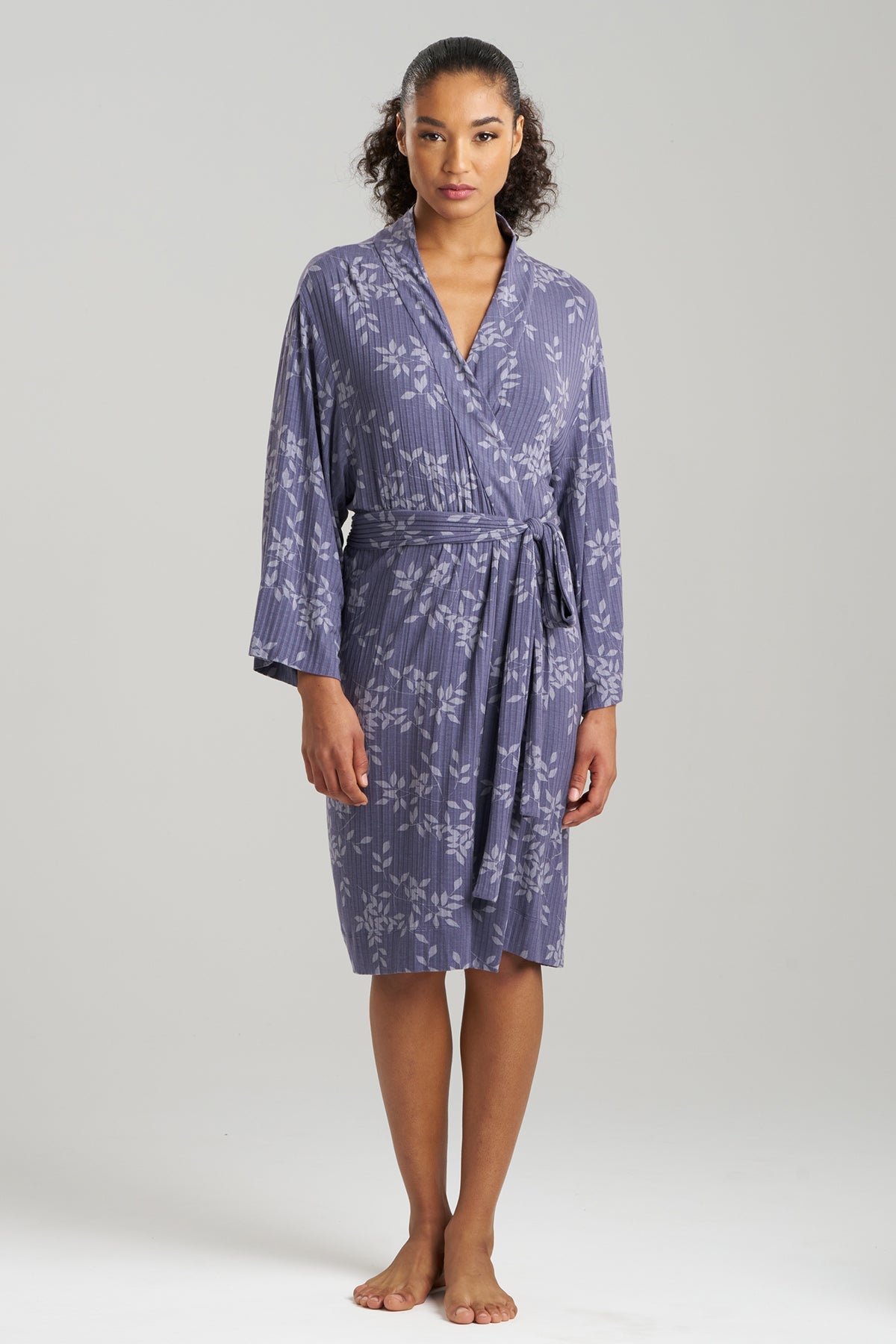 Aria Printed Rib Ease Wrap Twilight Blue