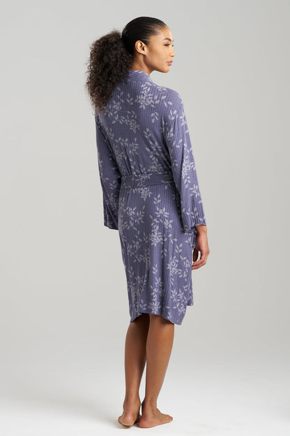 Aria Printed Rib Ease Wrap Twilight Blue