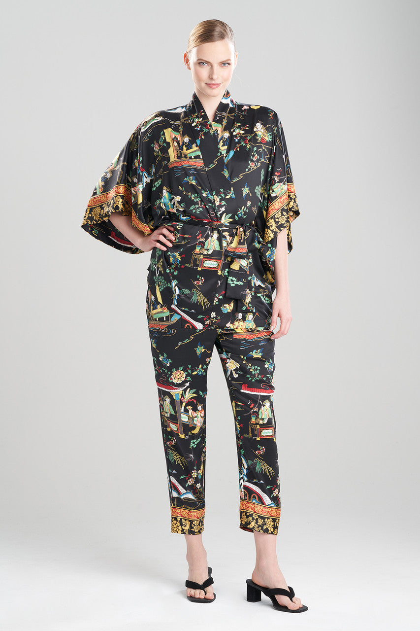 Buy Kana Charm Short Robe in Black Multi Online Black Multi