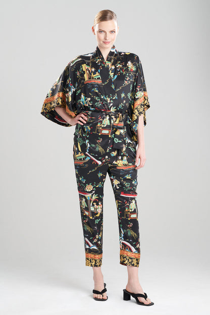 Buy Kana Charm Short Robe in Black Multi Online Black Multi