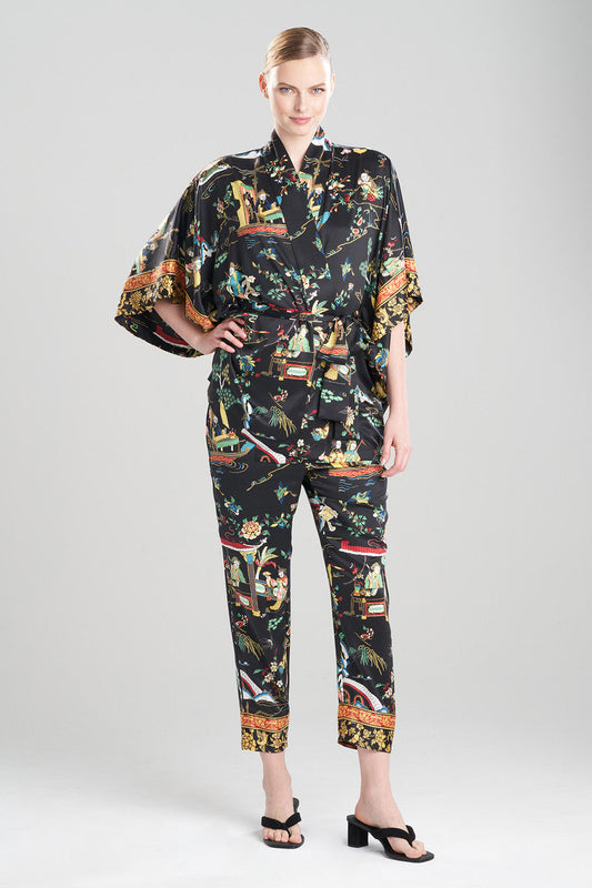 Buy Kana Charm Short Robe in Black Multi Online Black Multi