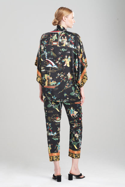 Buy Kana Charm Short Robe in Black Multi Online Black Multi