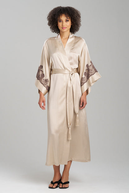 Buy Lolita Lace Embroidered Silk Tassel Robe in Parchment/Ash Black Online Parchment/Ash Black