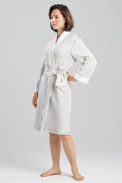 Nova Cozy Brushed Knit Dream Robe Light Heather Grey