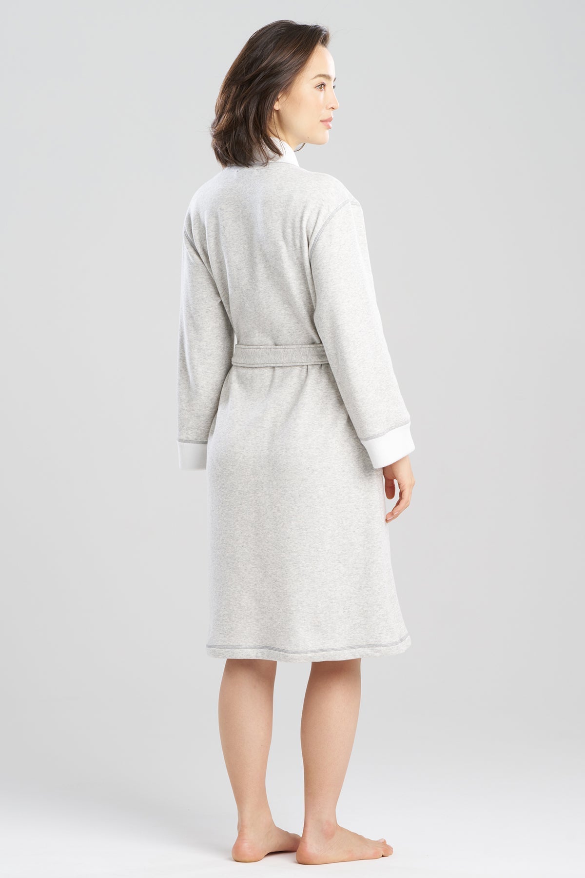 Nova Cozy Brushed Knit Dream Robe Light Heather Grey