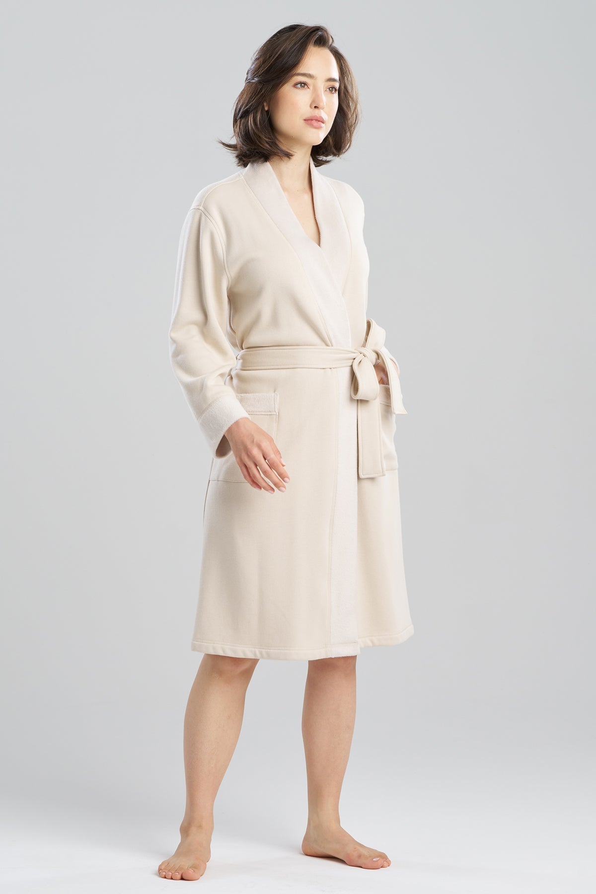 Nova Cozy Brushed Knit Dream Robe Ecru