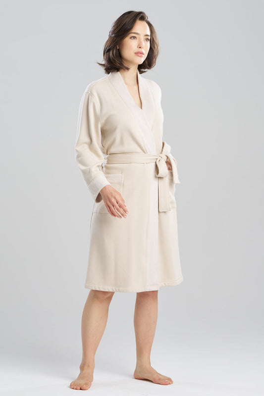 Nova Cozy Brushed Knit Dream Robe Ecru