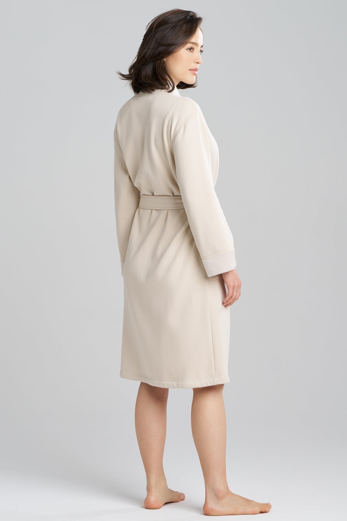 Nova Cozy Brushed Knit Dream Robe Ecru