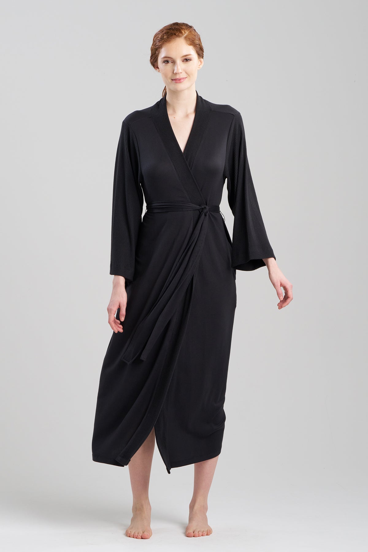 Buy Eden Rib Knit Dream Robe in Black Online Black