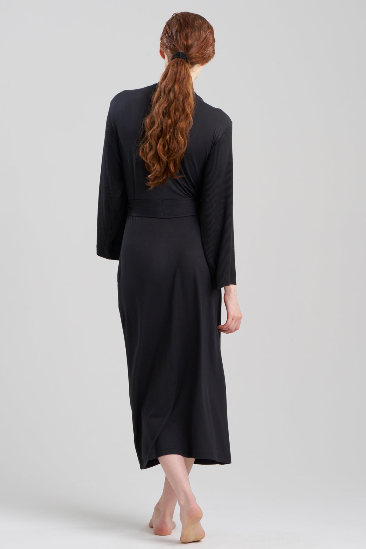 Buy Eden Rib Knit Dream Robe in Black Online Black
